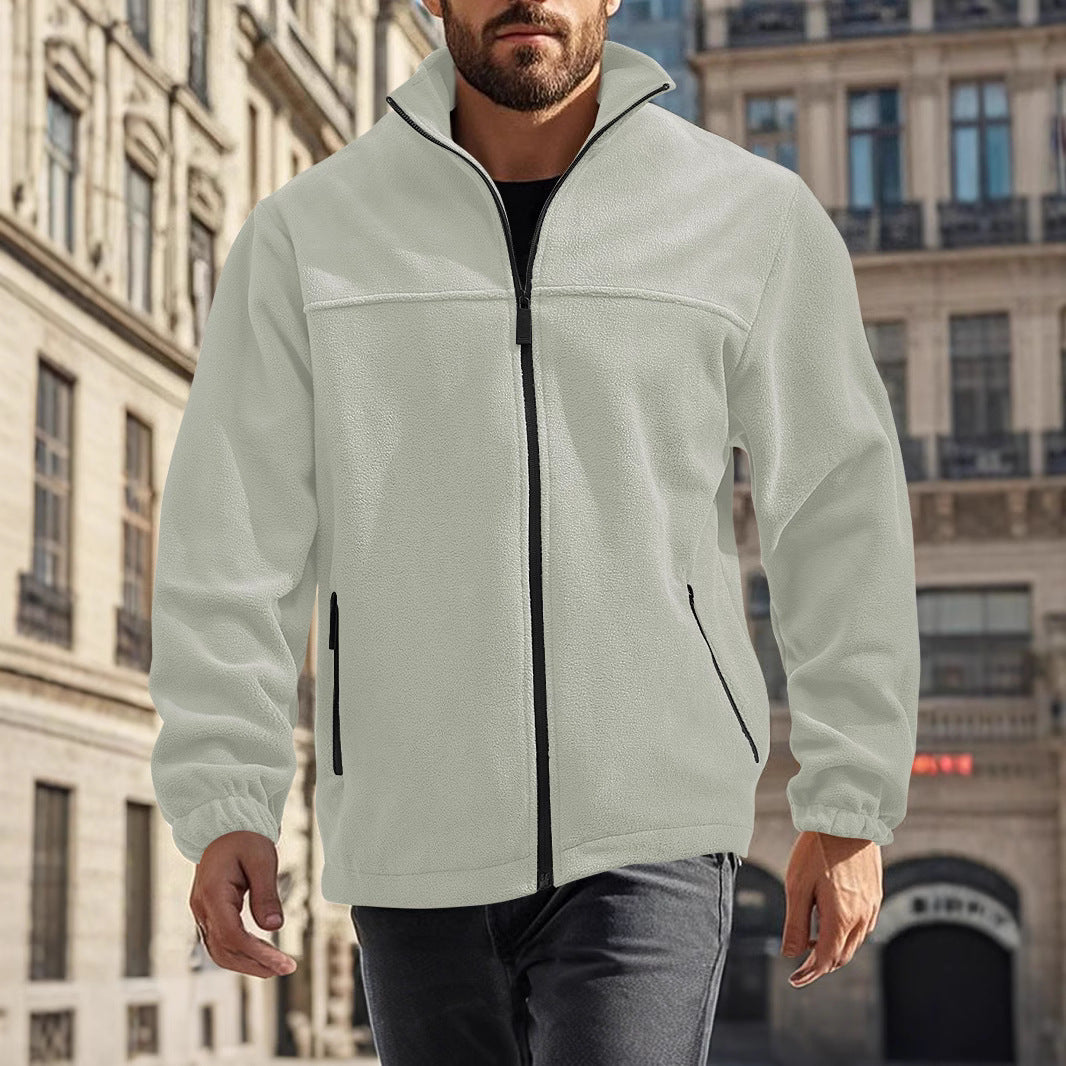 Herren Fleecejacke mit hohem Kragen EB