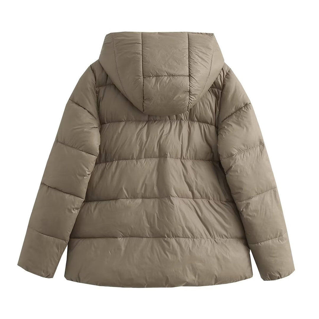 Damen wärmeisolierende Kunstfaserjacke mit abnehmbarer Kapuze EB
