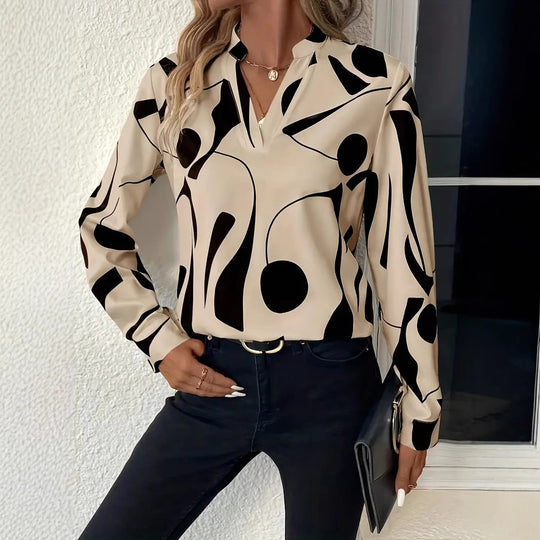 Damen Elegante Bluse mit modernem Muster EB