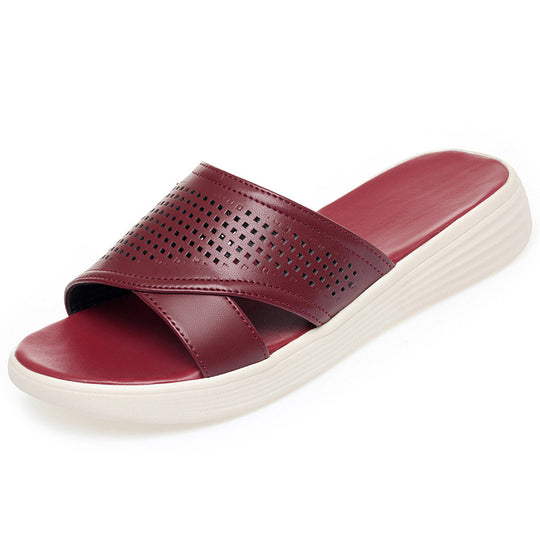 Damen Komfortable Slip-On Sandalen mit atmungsaktiven Netzdetails EB