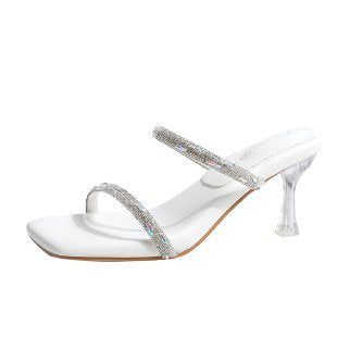 Damen Elegante Riemchen Slipper mit glitzernden Akzenten EB