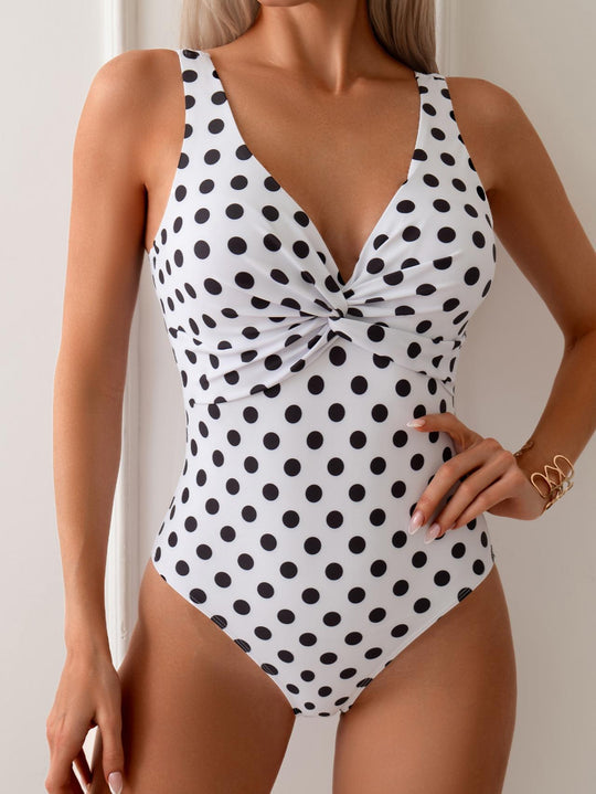 Damen Einteiliger Badeanzug mit stylishem Knotendesign EB
