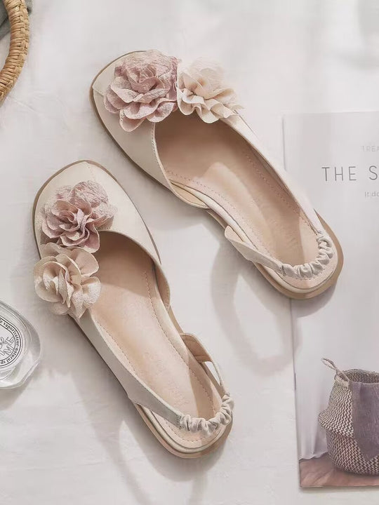 Damen Komfortable Ballerinas mit elastischem Fersenbereich EB