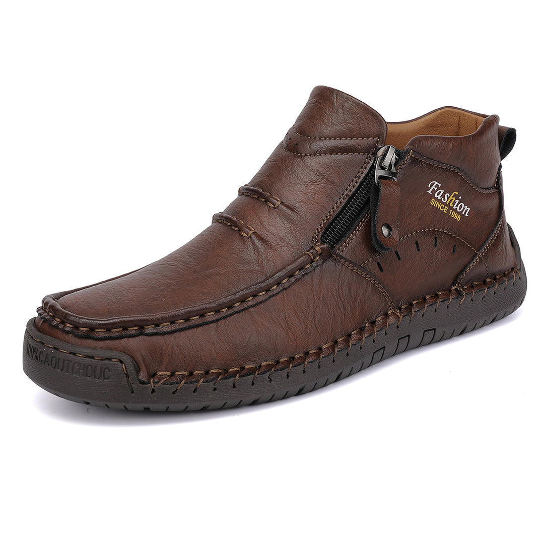 Herren Bequeme Leder Slipper EB