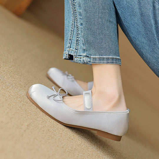 Damen Ballerinas mit verstellbarem Riemen und elegantem Schleifendesign EB