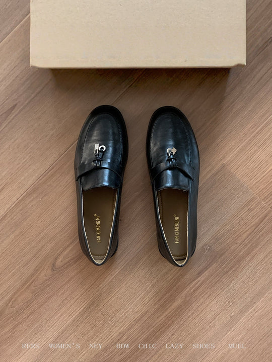 Damen elegante Mokassins mit modischer Schnalle EB