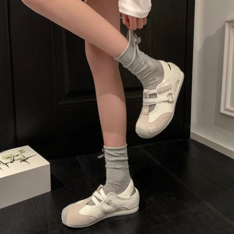 Damen modische Mesh-Laufschuhe mit innovativem Schnürsystem und rutschfester Sohle EB