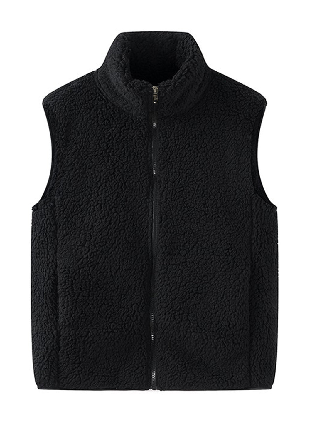 Damen Teddy-Fleeceweste mit Stehkragen und Reißverschluss EB