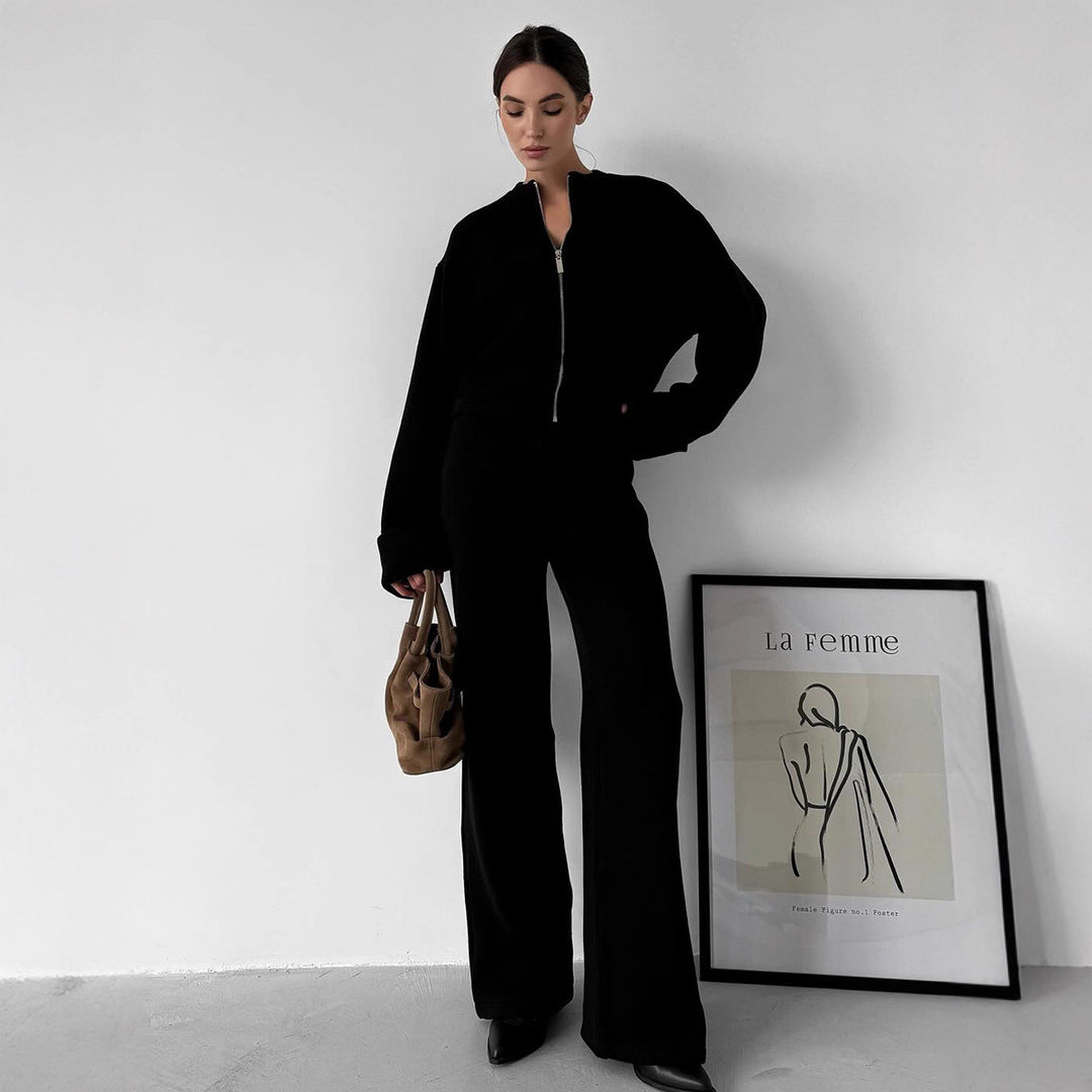 Damen Modisches und bequemes Strick-Ensemble mit weitem Schnitt EB