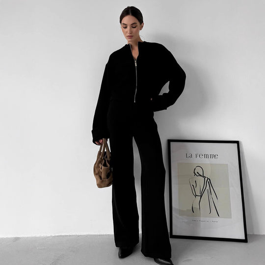 Damen Modisches und bequemes Strick-Ensemble mit weitem Schnitt EB