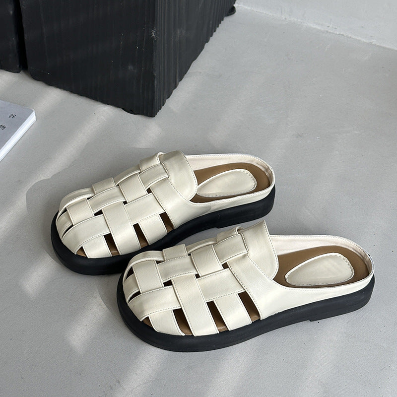 Damen Komfortable geflochtene Sandalen mit bequemer Fußbettgestaltung EB