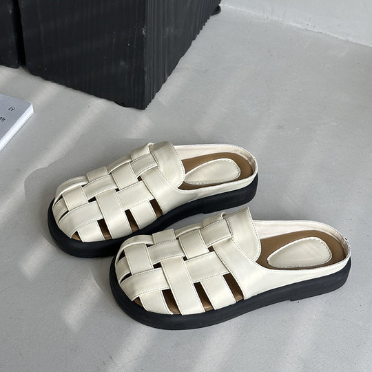 Damen Komfortable geflochtene Sandalen mit bequemer Fußbettgestaltung EB