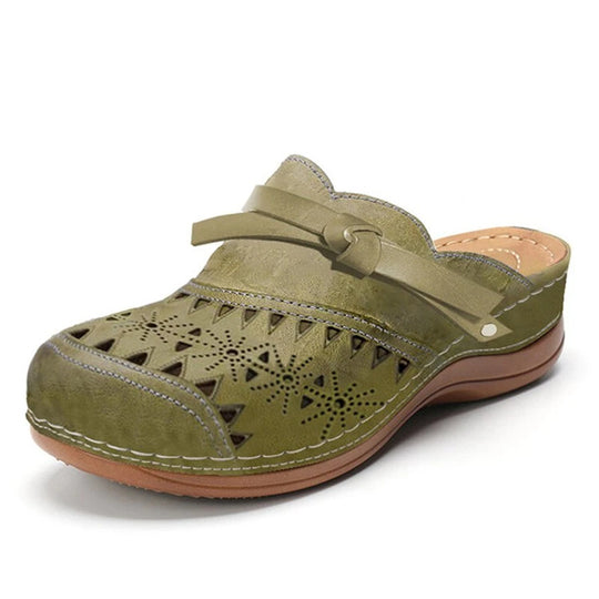 Damen Clogs mit durchbrochenem Obermaterial und komfortabler Fußbettgestaltung EB