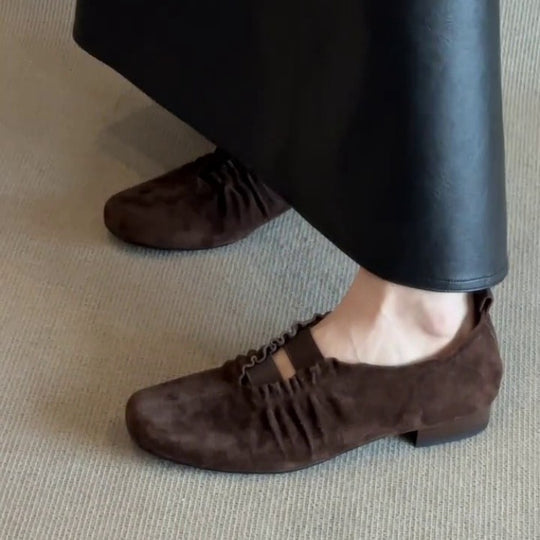 Damen klassische Mokassins mit weichem Innenfutter und modischem Schnürdesign EB