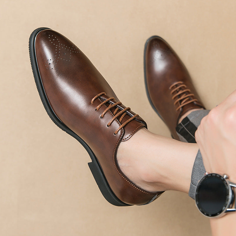 Herren elegante Schnürschuhe aus hochwertigem Leder mit modischem Design EB