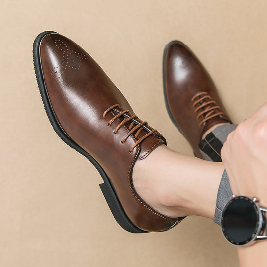Herren elegante Schnürschuhe aus hochwertigem Leder mit modischem Design EB