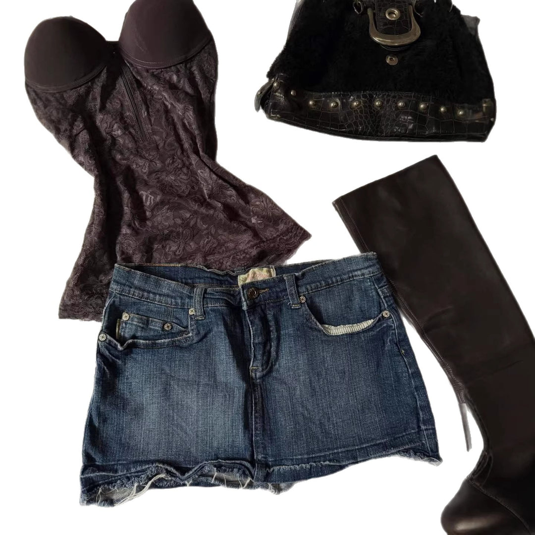Damen Jeans-Shorts im Vintage-Stil EB