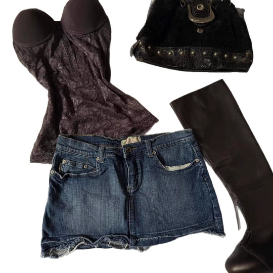 Damen Jeans-Shorts im Vintage-Stil EB