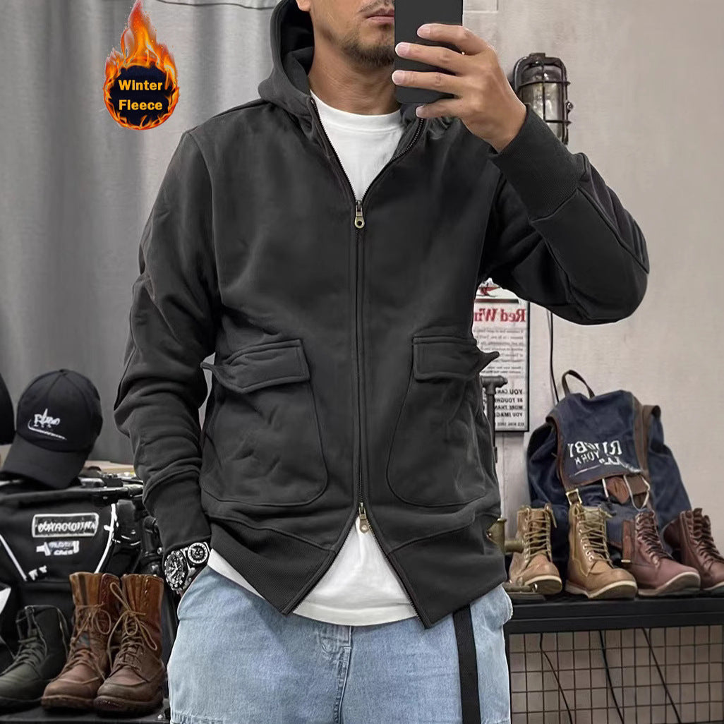 Herren warme Fleecejacke mit praktischen Taschen und modernem Schnitt EB