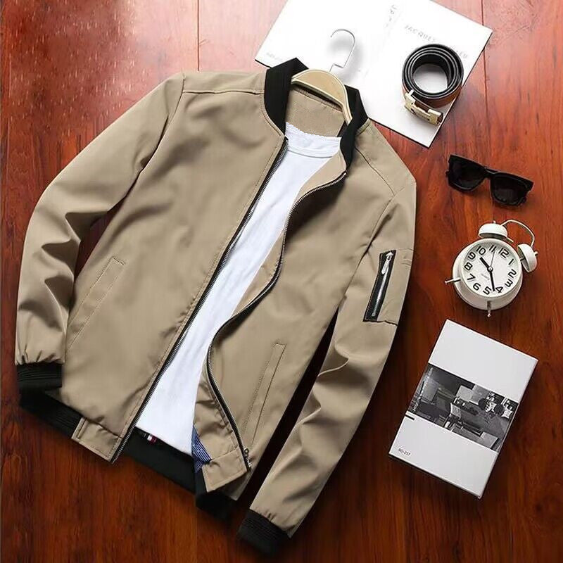 Herren moderne Bomberjacke mit praktischen Taschen und elastischen Bündchen EB