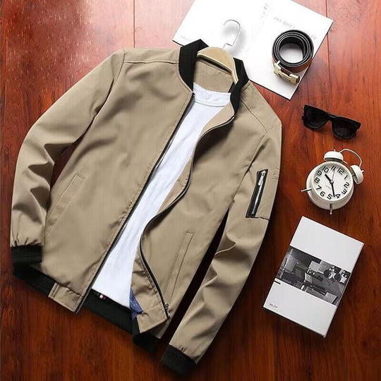 Herren moderne Bomberjacke mit praktischen Taschen und elastischen Bündchen EB