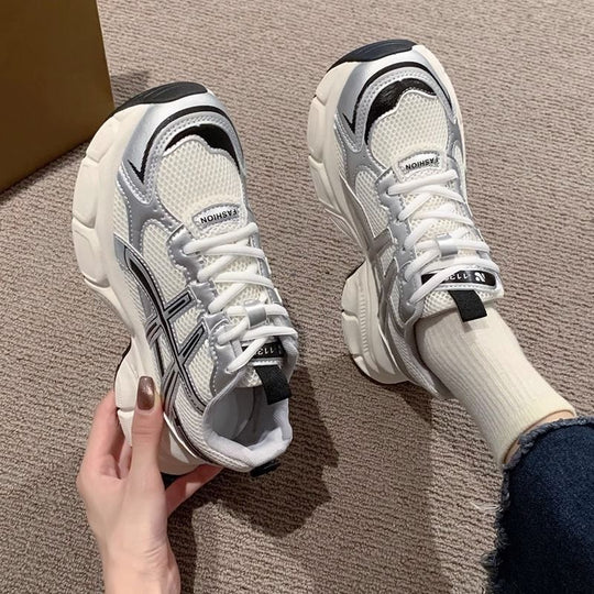 Damen modische Laufschuhe mit atmungsaktivem Mesh-Obermaterial und gepolsterter Sohle EB