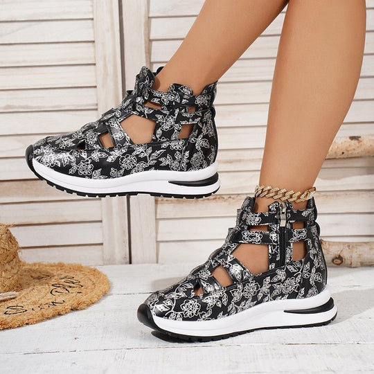 Damen modische Sneaker mit floralem Design EB