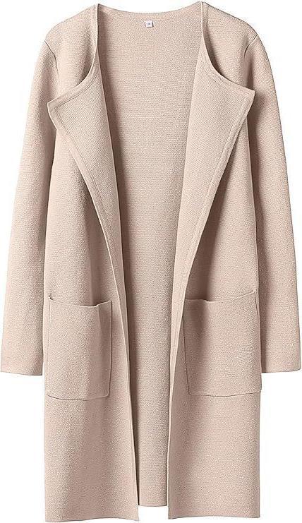 Damen Offener Strickmantel mit Taschen EB