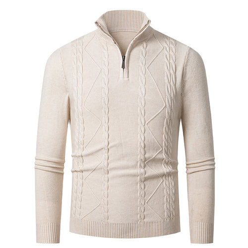 Herren Strickpullover mit modischem Reißverschluss EB