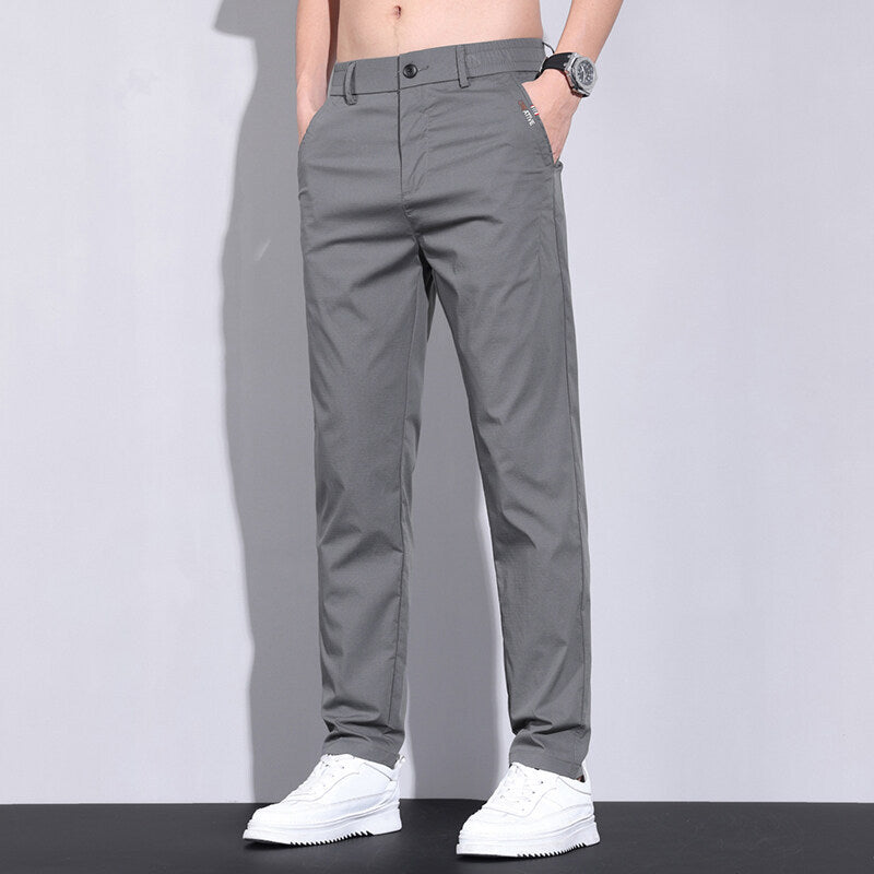 Herren modische Chino-Hose mit elastischem Bund und praktischen Seitentaschen EB