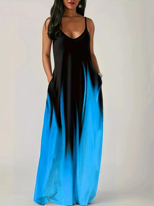 Damen Maxikleid mit elegantem Schnitt und seitlichen Taschen EB