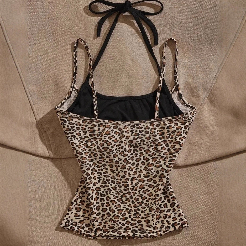 Damen Leichtes Oberteil mit Leopardenmuster EB
