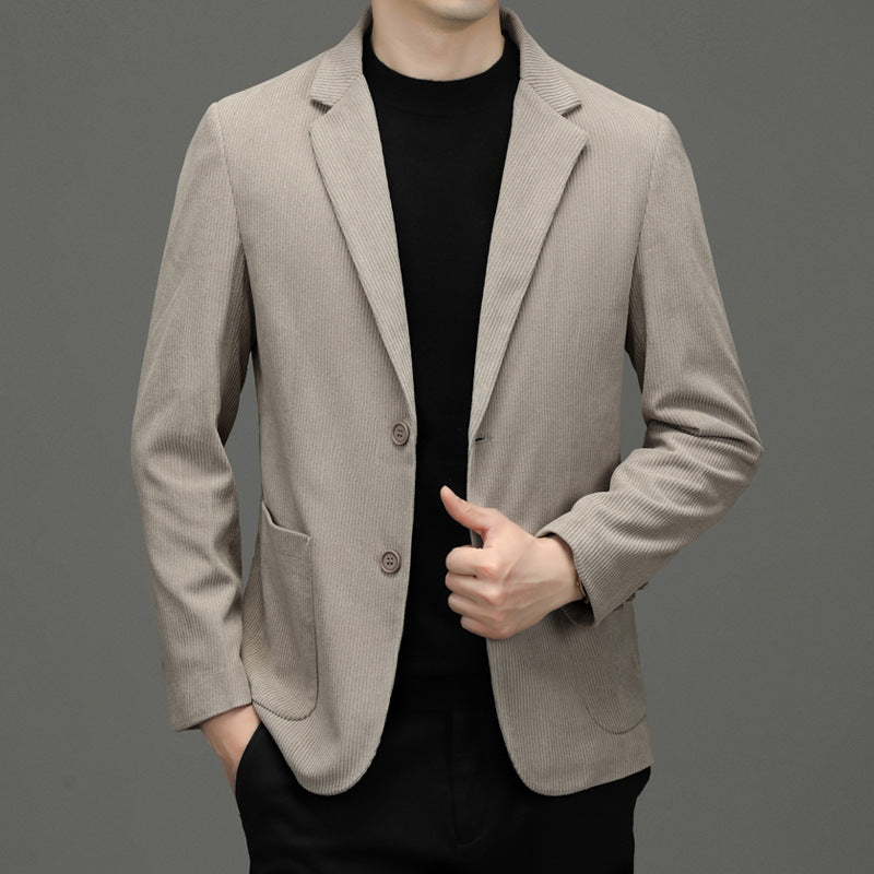 Herren Cord-Sakko Slim-Fit mit Reverskragen und aufgesetzten Taschen EB