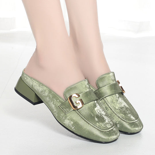 Damen Elegante Mokassins mit modischem Schnallen-Detail und angenehmem Absatz EB