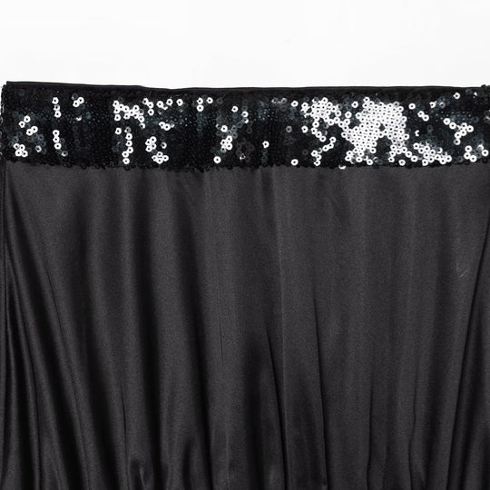 Damen Glitzernder Miniröcke mit elastischem Bund und glattem Satin EB