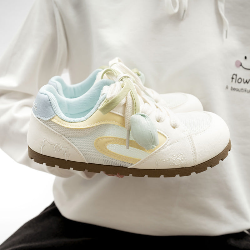 Damen modische Sneaker mit einzigartigem Blumenmotiv und bequemer Dämpfung EB