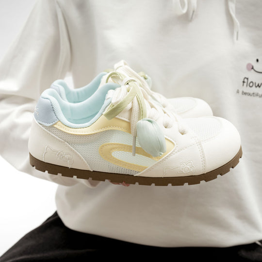 Damen modische Sneaker mit einzigartigem Blumenmotiv und bequemer Dämpfung EB
