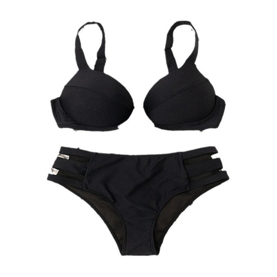 Damen Hochtaillierter Bikini mit elegantem Unterbrustdesign EB