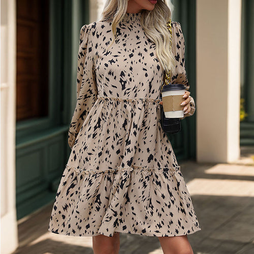 Damen bezauberndes Partie Kleid mit voluminösem Rock und enganliegendem Ärmel EB