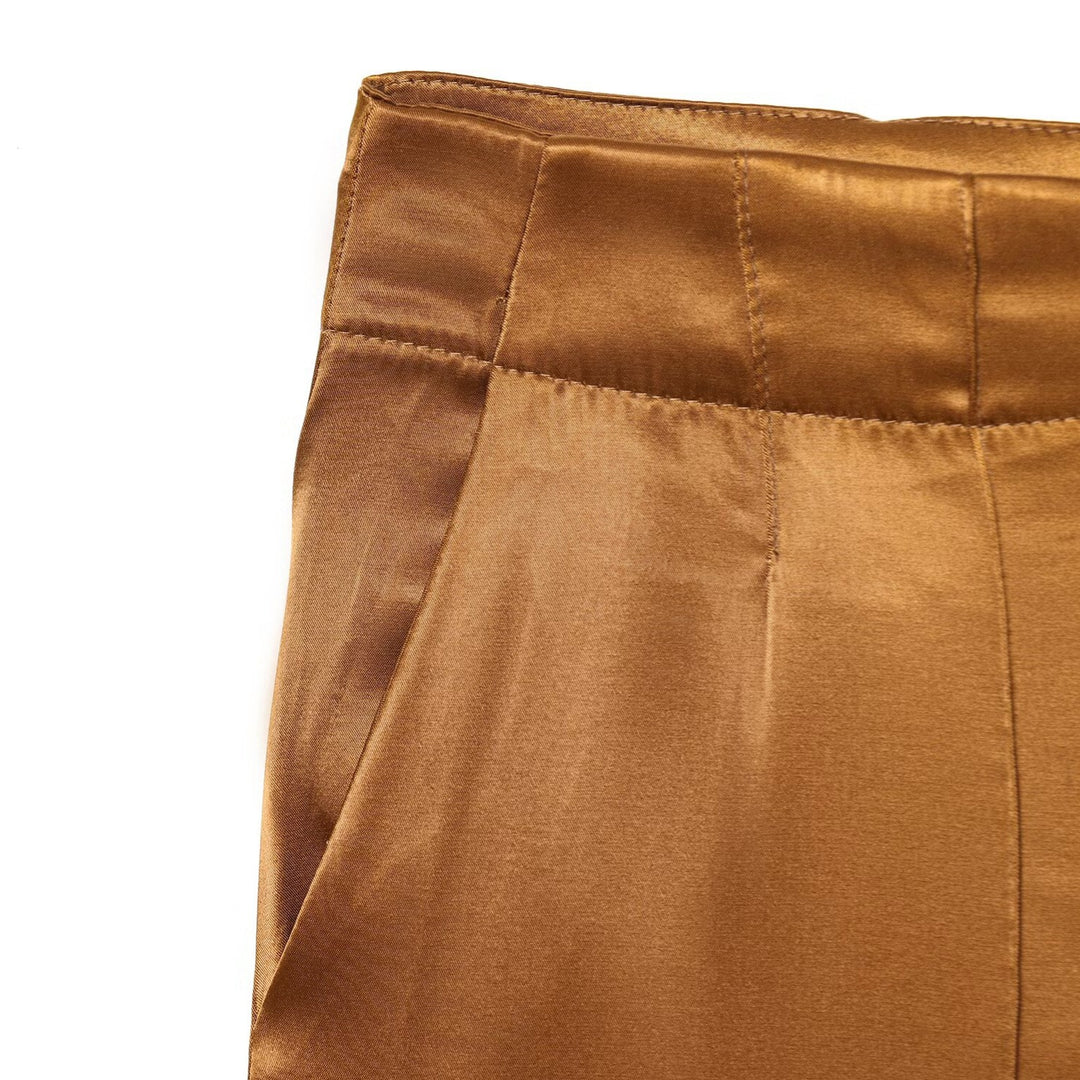 Damen elegante Culotte-Hose mit Knopfdetails und hohem Bund EB