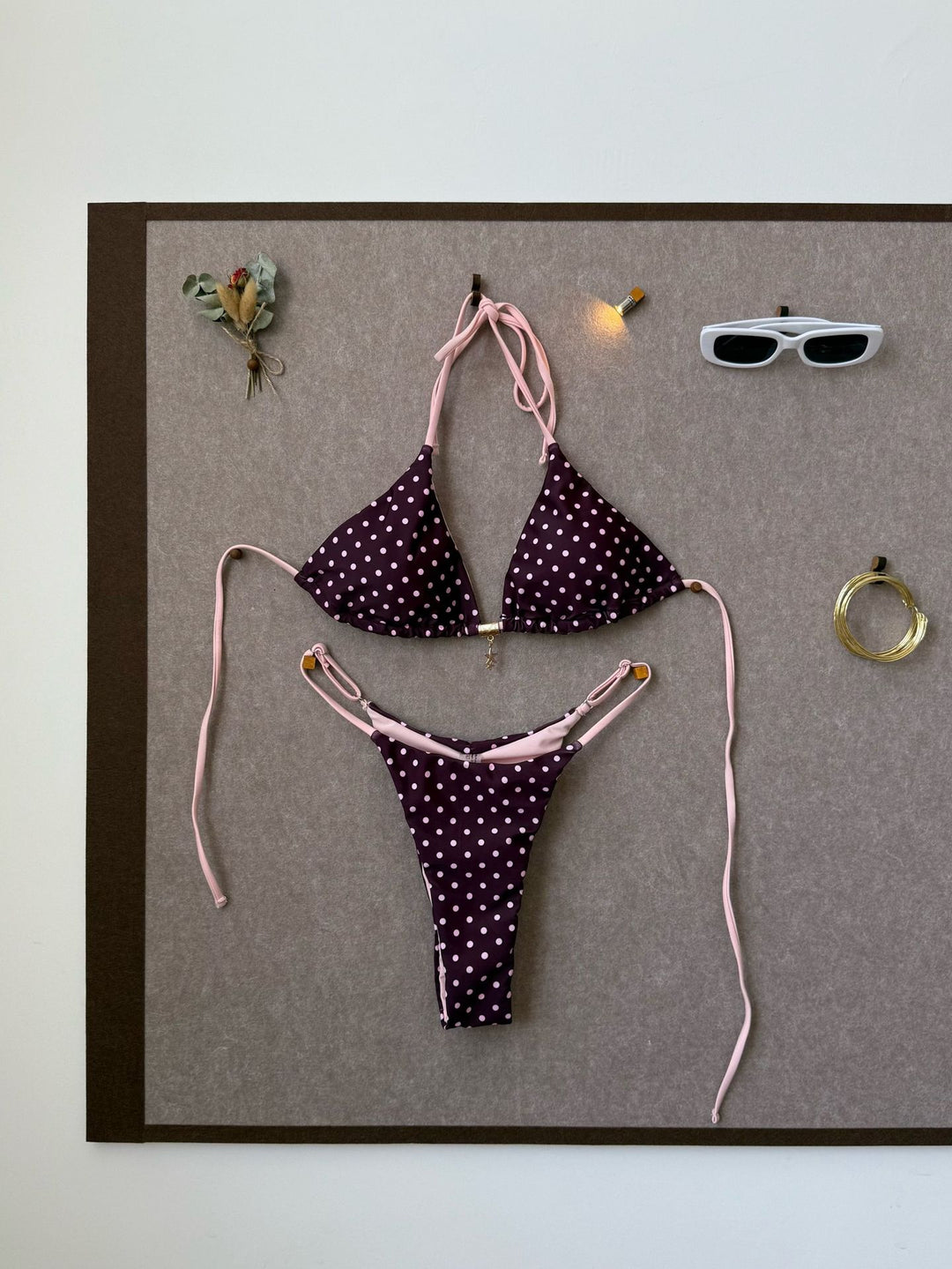 Damen Triangel-Bikini mit verspieltem Punkte-Design EB