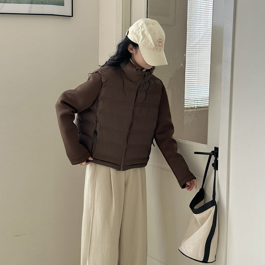 Damen Funktionale Pufferjacke mit Taschen und hohem Kragen EB