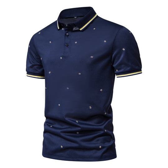 Herren Poloshirt mit modernem Design und dekorativem Muster EB