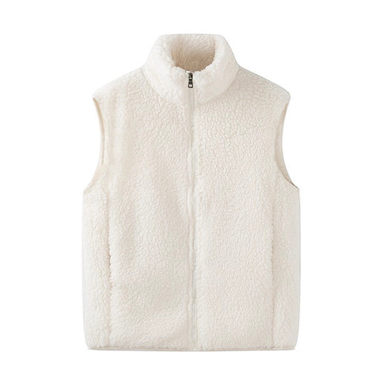 Damen Teddy-Fleeceweste mit Stehkragen und Reißverschluss EB