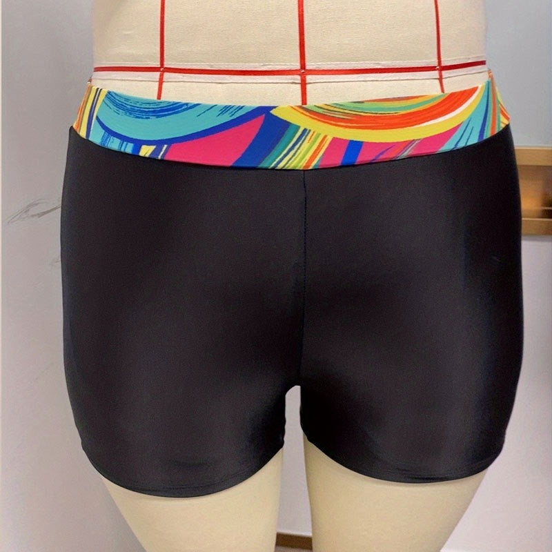 Damen Sportliche Tankini mit buntem Muster EB