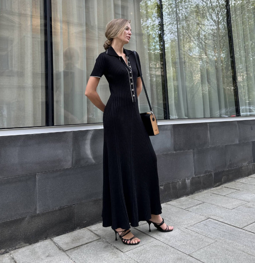 Damen Midi-Kleid mit feiner Rippstruktur EB