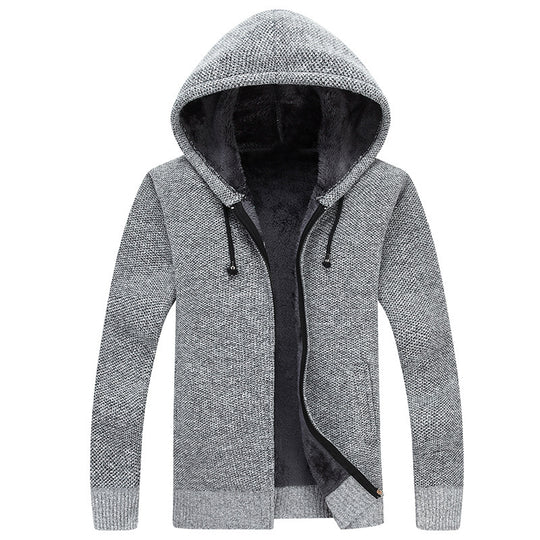Herren bequeme Fleece-Jacke mit Kapuze und weichem Innenfutter EB