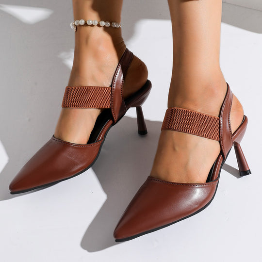 Damen Slingback Pumps mit elastischem Einsatz und elegantem Stiletto Absatz EB