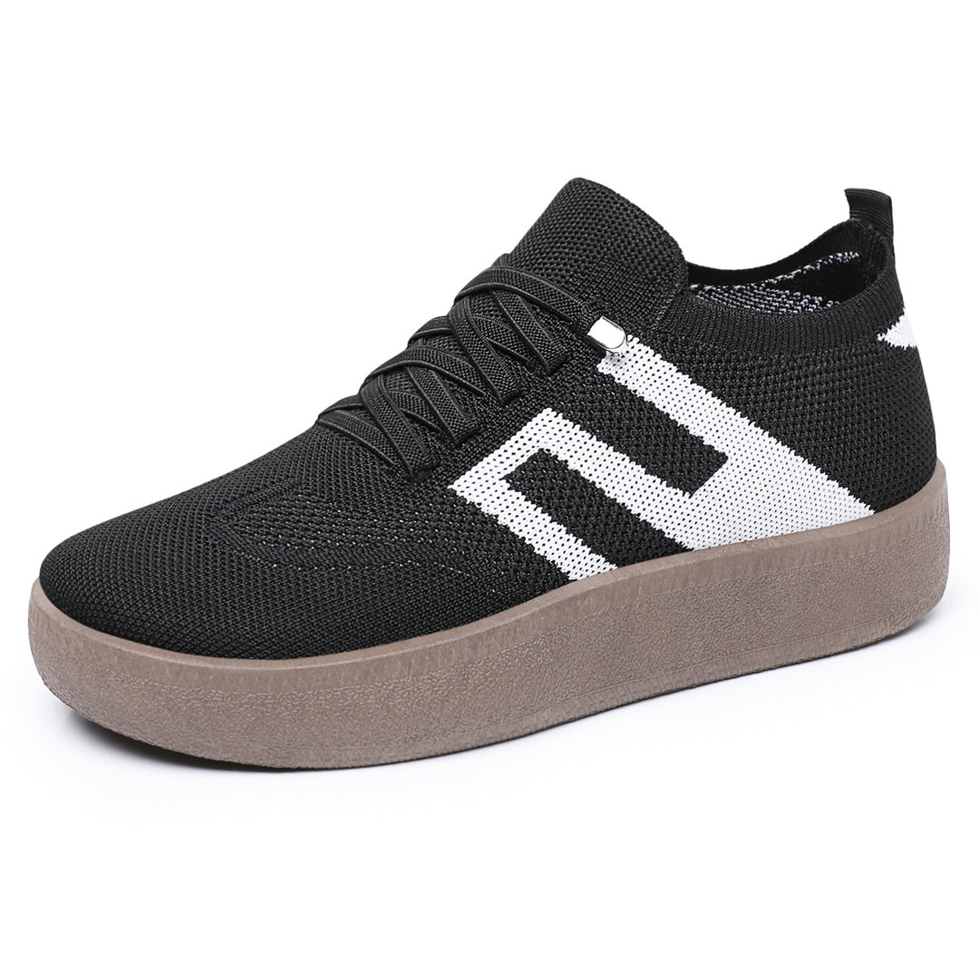 Damen Bequeme und luftige Sneaker mit Plattformsohle EB