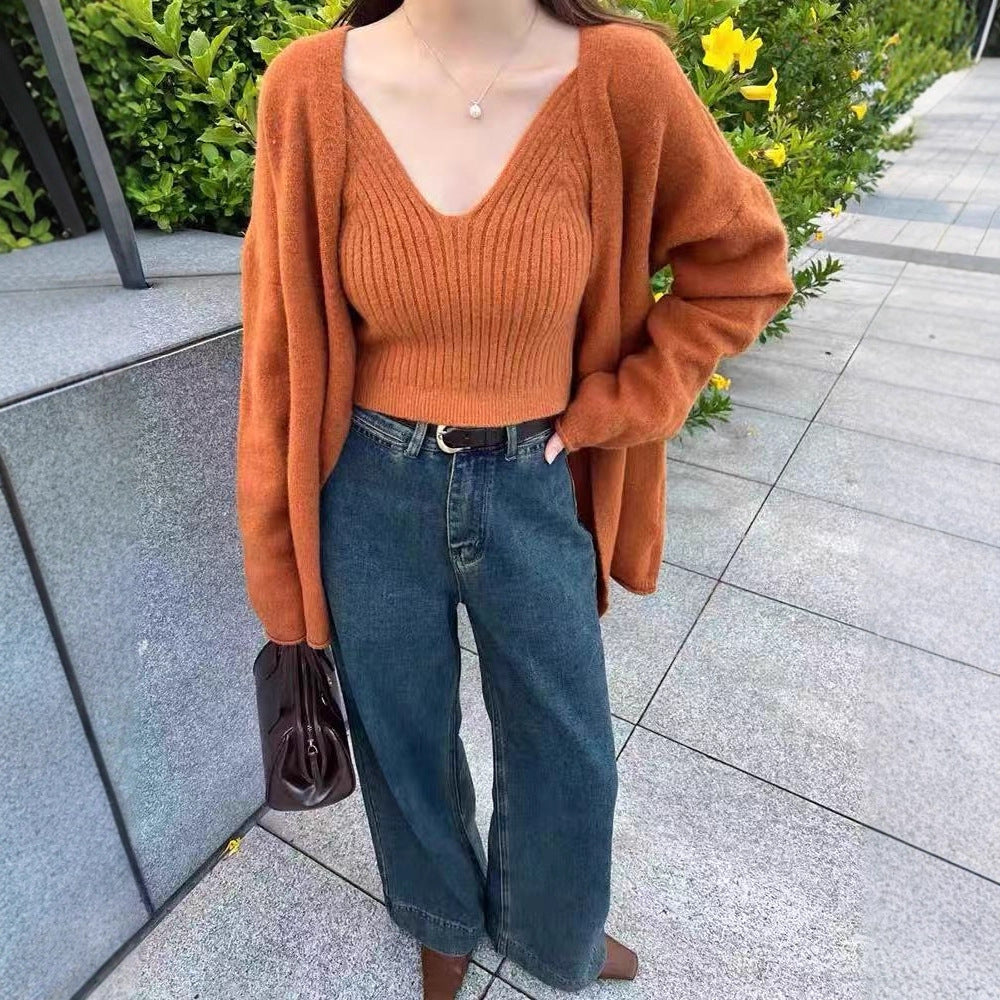 Damen Weicher Langarm-Cardigan mit Knopfleiste und bequemer Passform EB